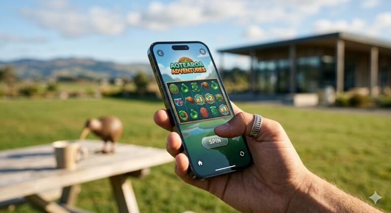 Mobile pokies on a phone in New Zealand
